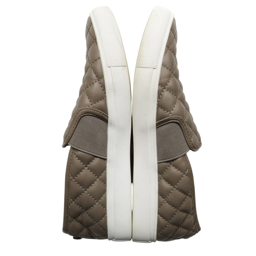 Steve Madden Endell Taupe Leather Quilted Sneakers Size 8 Chunky Platform - Picture 4 of 10